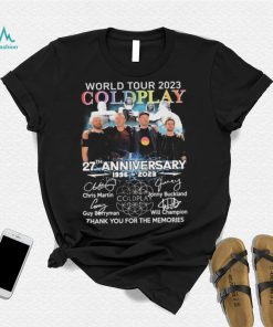 World Tour 2023 Coldplay 27th Anniversary 1996 2023 Thank You For The Memories Signatures Shirt