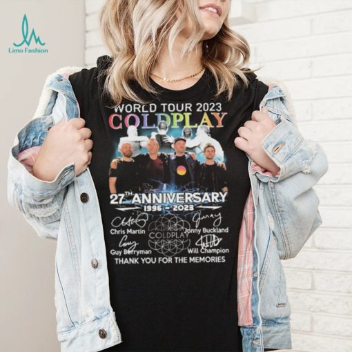 World Tour 2023 Coldplay 27th Anniversary 1996 2023 Thank You For The Memories Signatures Shirt