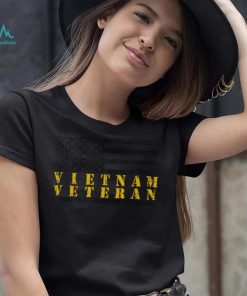 Yellow Text Distressed American Flag Vietnam Veteran New Design T Shirt