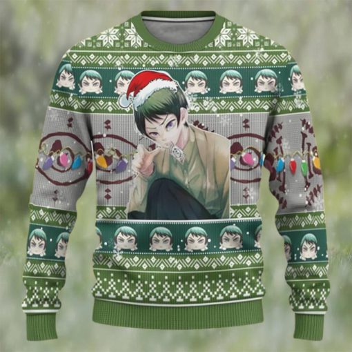 Yushiro Red Demon Slayer Chibi Demon Slayer Ugly Christmas Sweater