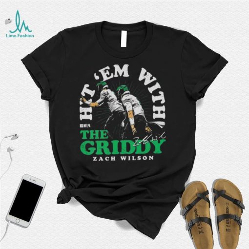 Zach Wilson New York Jets Hit ‘Em With The Griddy Signature Shirt