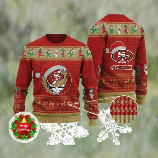 49 Ers Skull Santa Hat Ugly Christmas Sweater For Fans