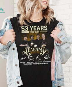 Alabama 53 Years 1969 2022 Thank You For The Memories Signatures Mens Shirt