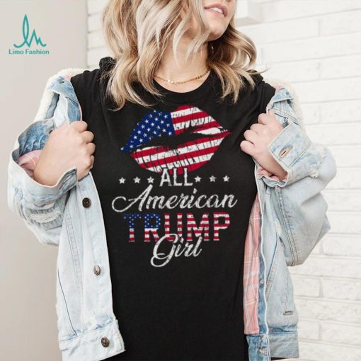 All American Trump Girl Usa Flag Lips Gop Vote 2024 Shirt