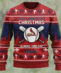 All I Want For Christmas Is More Time For Cadinals Ugly Christmas Sweater