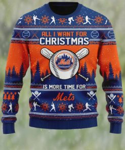 All I Want For Christmas Is More Time For Mets Ugly Christmas Sweater