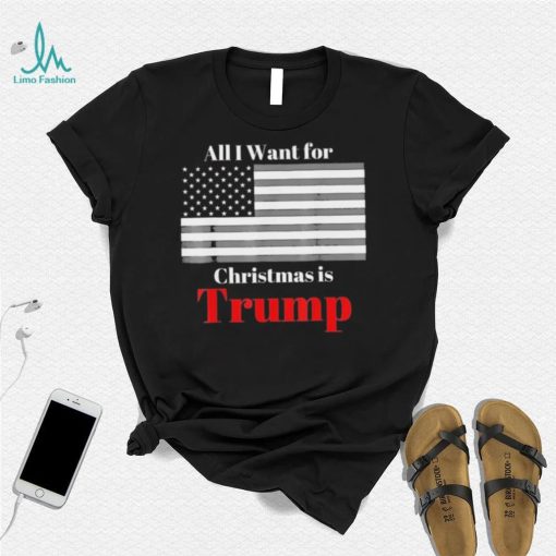 All I Want For Christmas Is Trump American Flag T Shirt