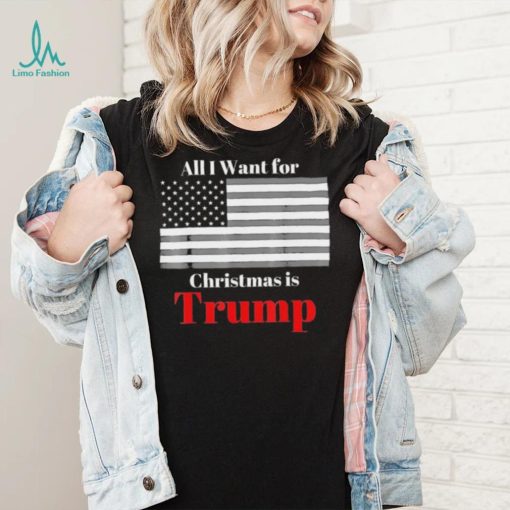 All I Want For Christmas Is Trump American Flag T Shirt