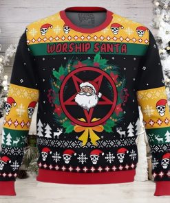 Anime Sweater Worship Santa Ugly Christmas Sweater