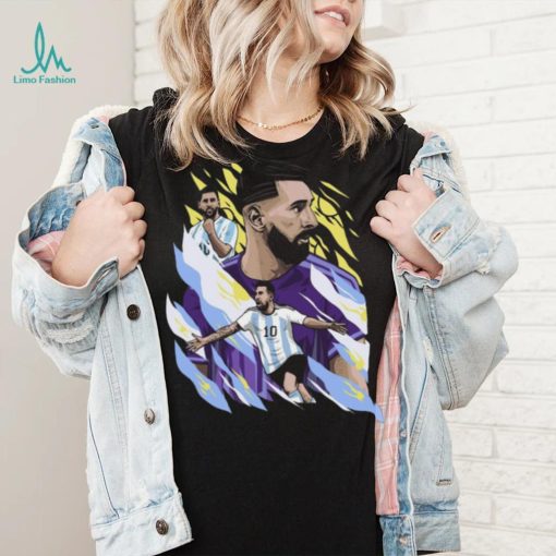 Argentina Lionel Messi Droptail Soccer Graphic T shirt