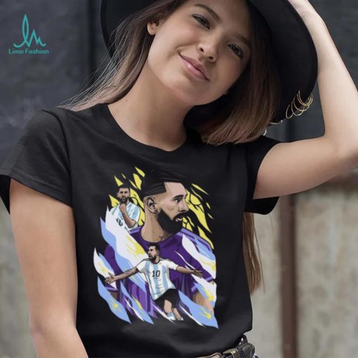 Argentina Lionel Messi Droptail Soccer Graphic T shirt