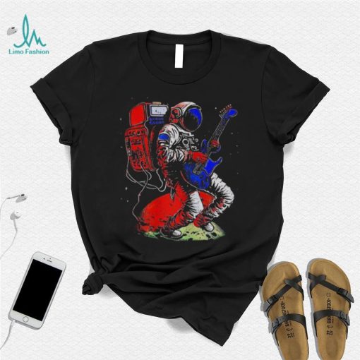 Astronaut Playing Electric Guitar In Space Shirt