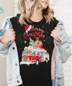 Awesome Firetruck Santa Sleigh Christmas Firefighter Shirt