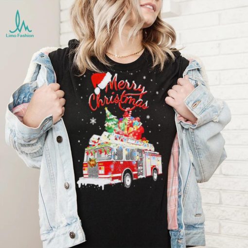 Awesome Firetruck Santa Sleigh Christmas Firefighter Shirt