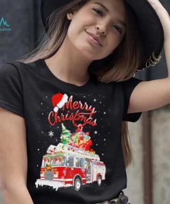 Awesome Firetruck Santa Sleigh Christmas Firefighter Shirt