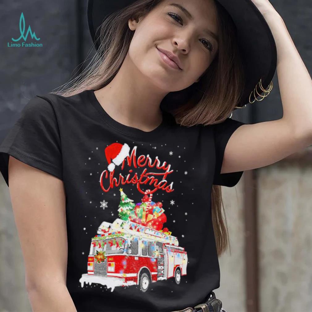 Awesome Firetruck Santa Sleigh Christmas Firefighter Shirt Awesome Firetruck Santa Sleigh Christmas Firefighter Shirt
