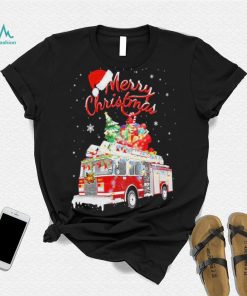 Awesome Firetruck Santa Sleigh Christmas Firefighter Shirt