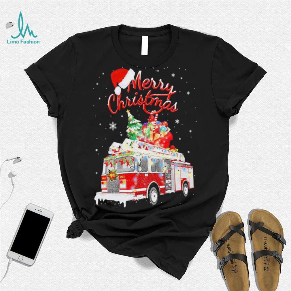 Awesome Firetruck Santa Sleigh Christmas Firefighter Shirt Awesome Firetruck Santa Sleigh Christmas Firefighter Shirt