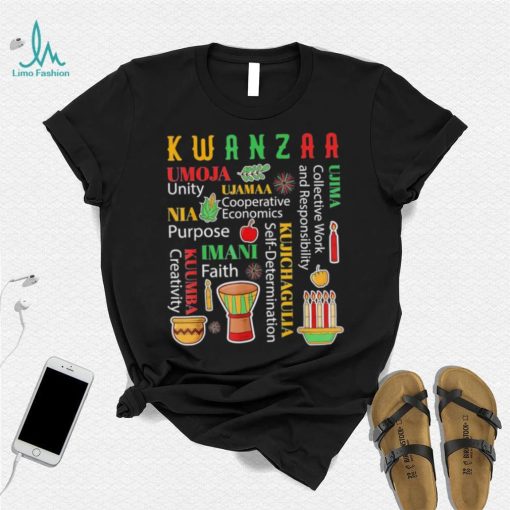 Awesome happy Kwanzaa Drum Kinara Seven Candles Africa Celebration Colorful shirt
