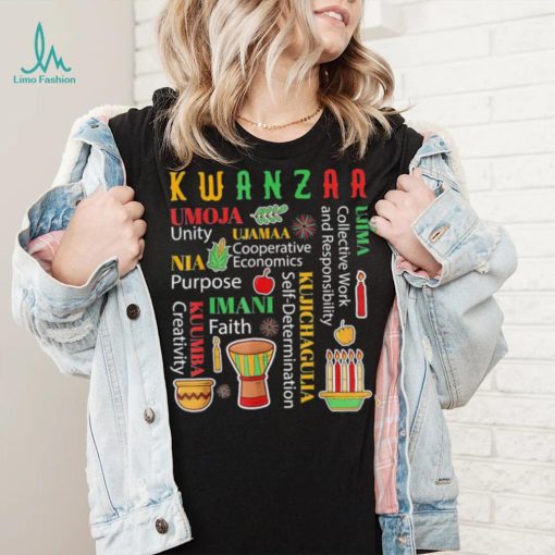 Awesome happy Kwanzaa Drum Kinara Seven Candles Africa Celebration Colorful shirt