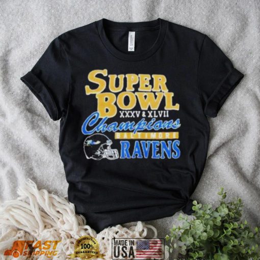 Baltimore ravens super bowl xxxv & xlvii champions shirt