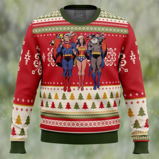 Batman superman Wonder woman Ugly Christmas Sweater