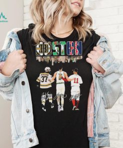 Boston Skyline Sports Team Patrice Bergeron Jayson Tatum And Rafael Devers Signatures Shirt