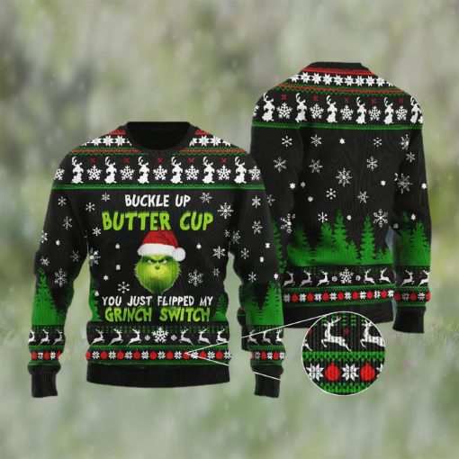 Buckle Up Buttercup Grinch Ugly Christmas Sweater