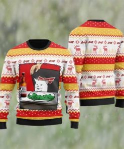 Budweiser Beer Cat Meme Ugly Christmas Sweater