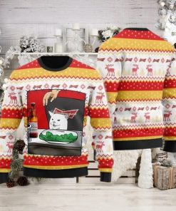 Budweiser Beer Cat Meme Ugly Christmas Sweater