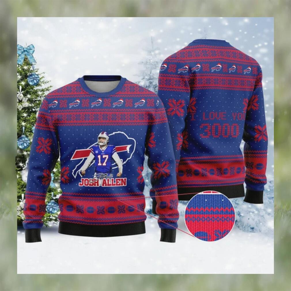 Buffalo Bills   Josh Allen I Love You 3000 Christmas Sweater