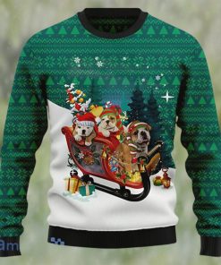 Bulldog Sleigh Ugly Christmas Sweater