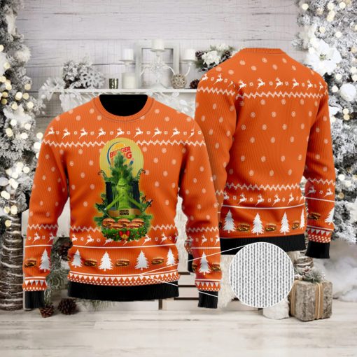 Burger King Grinch Snow Ugly Christmas Sweater