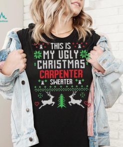 Carpenter Ugly Christmas Sweater Pattern Design Shirt