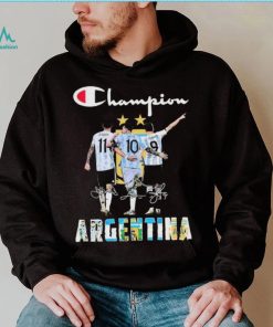 Champion Di Maria Messi And Álvarez Argentina Signatures Shirt