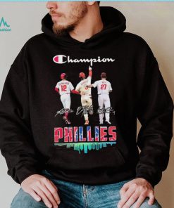 Champion Kyle Schwarber Bryce Harper And Aaron Nola Philadelphia Phillies Signatures Shirt