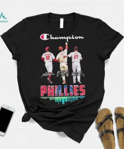 Champion Kyle Schwarber Bryce Harper And Aaron Nola Philadelphia Phillies Signatures Shirt