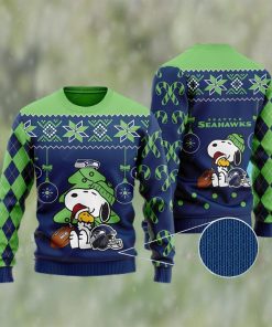 Charlie Brown Snoopy Ugly Seattle Seahawks Christmas Sweater