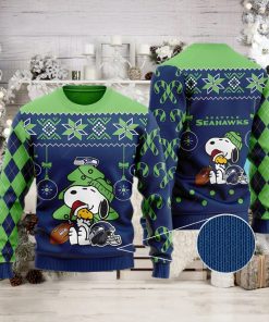 Charlie Brown Snoopy Ugly Seattle Seahawks Christmas Sweater