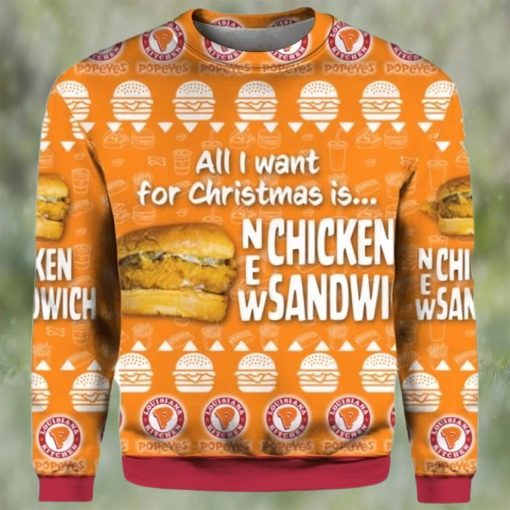 Chicken Sandwich Ugly Christmas 3D Sweater