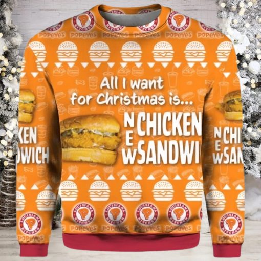 Chicken Sandwich Ugly Christmas 3D Sweater