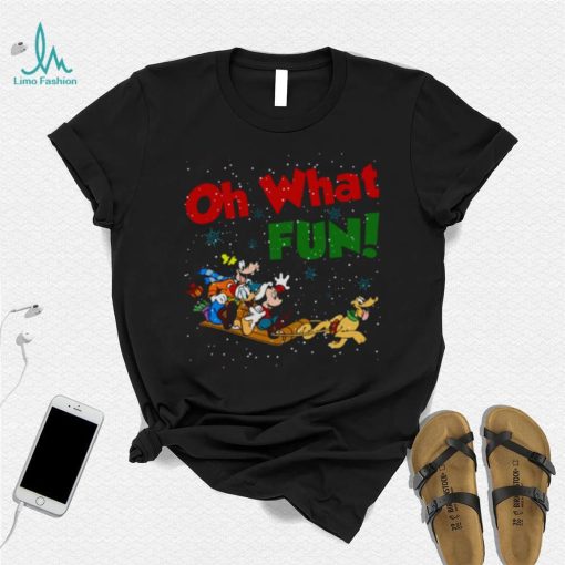 Christmas Oh What Fun Holiday Mickey And Donald Under Snow shirt