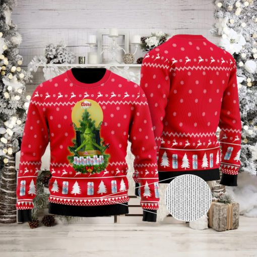 Coors Light Grinch Snow Ugly Christmas Sweater