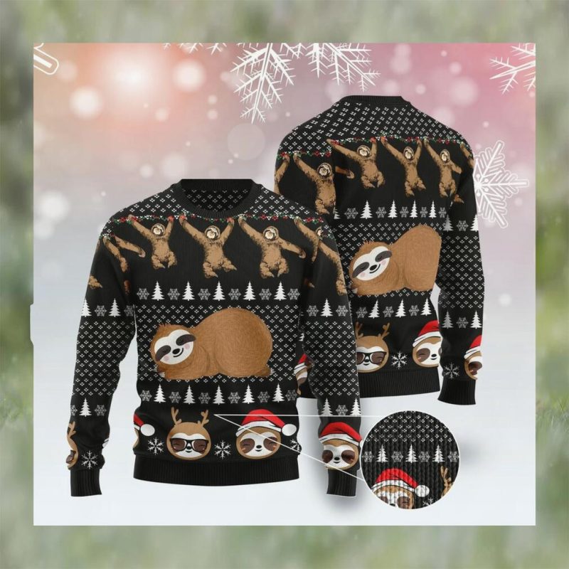 Crazy Sloth Christmas Unisex Crewneck Sweater