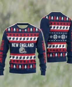 Custom Name New England Christmas Gift Ugly Christmas Sweater