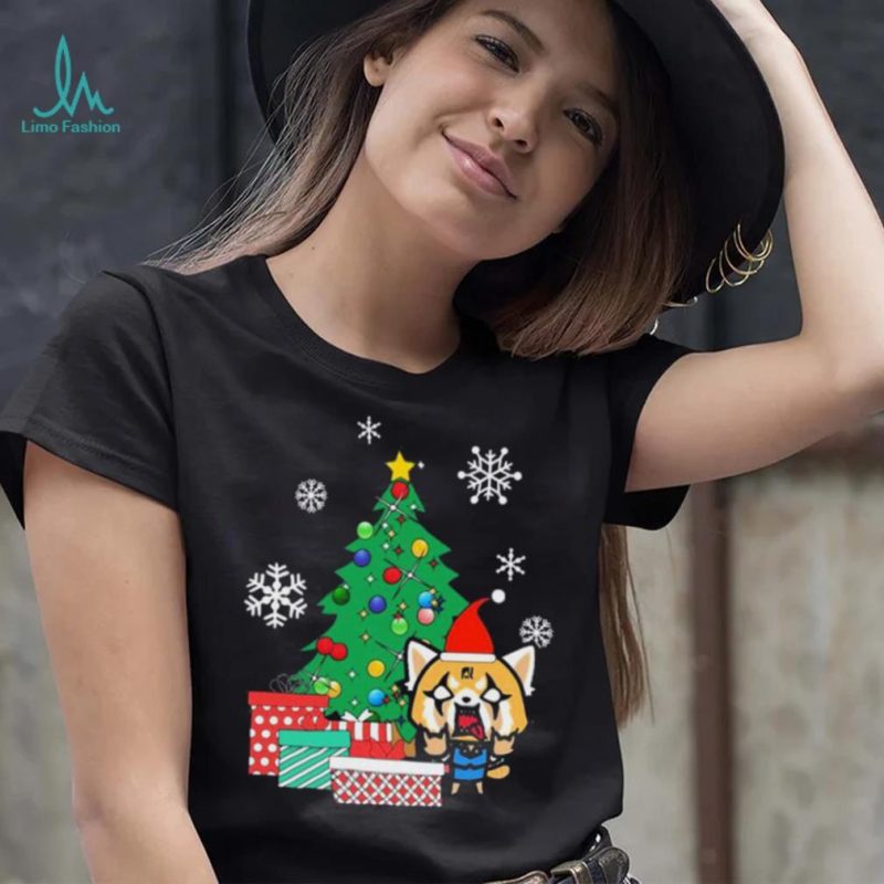 Cute Red Panda Aggretsuko Around The Christmas Tree Shirt
