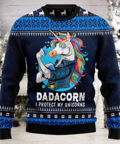 Dadacorn Protector Of My Unicorns Lover Ugly Christmas Sweater