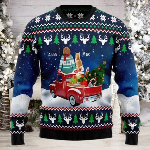 Dog Owner Merry Xmas Christmas Sweater Custom Christmas Dog Lovers Ugly Sweater