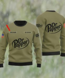 Dr Pepper Flag Military Personalized Green Christmas Sweater