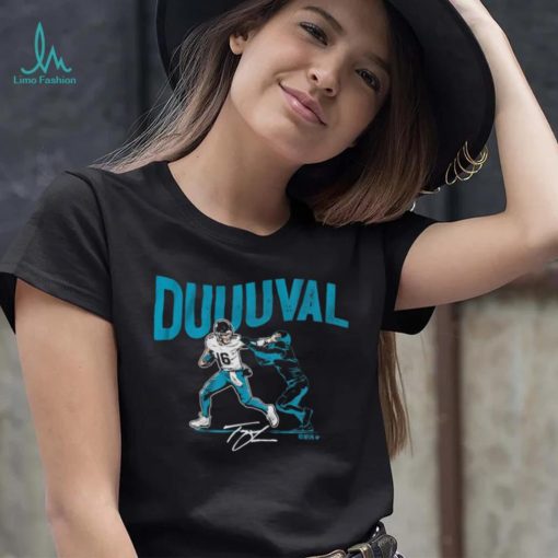 Duuuval Trevor Lawrence Stiff Arm Signature Shirt